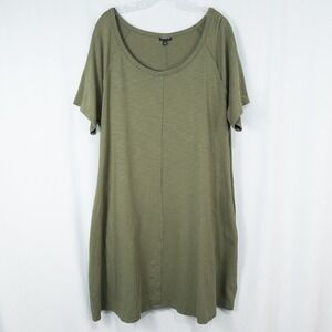 Torrid Mini Supersoft Raglan Swing T Shirt Dress Womens 2X Olive Green Pockets‎